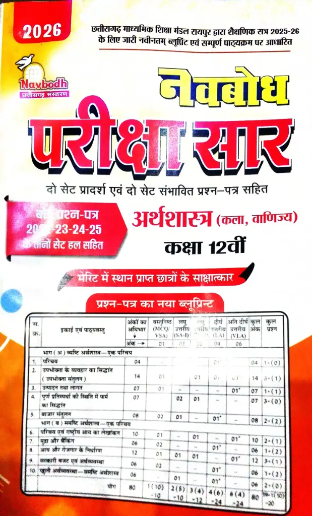 11 NAVBODH PARIKSHA SAAR ECONOMIC CLASS 12 HINDI MEDIUM 
