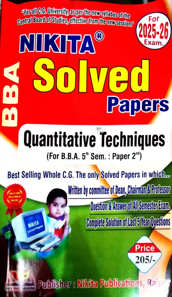 NIKITA SOLVED PAPER QUANTITATIVE TECHNIQUES(For B.B.A5th Sem. paper 2nd)
