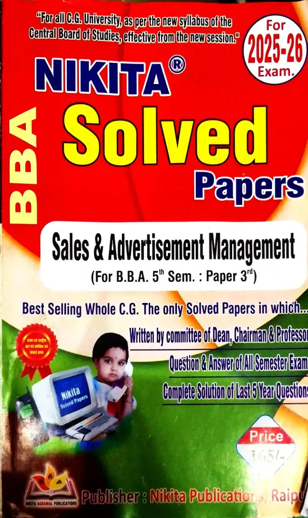 NIKITA SOLVED PAPER SALES and ADVERTISEMENT MANAGEMENT (For B.B.A 5th Sem. paper 3rd)
