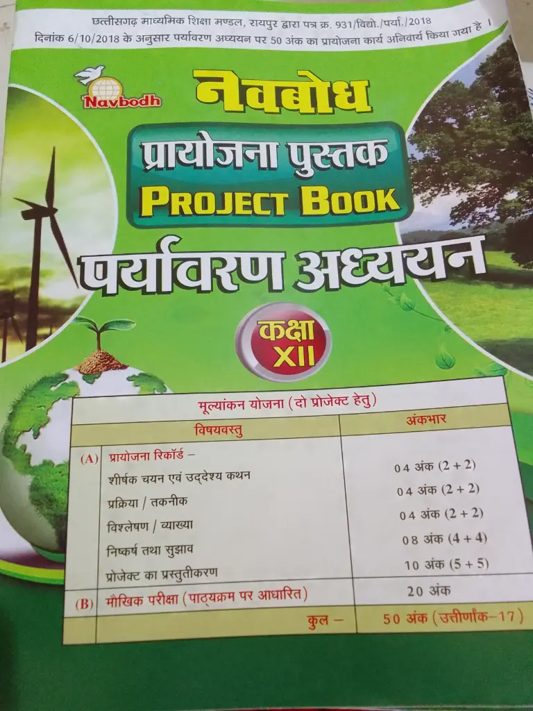 15 Navbodh project book Hindi medium (Environment  Studies) class 12