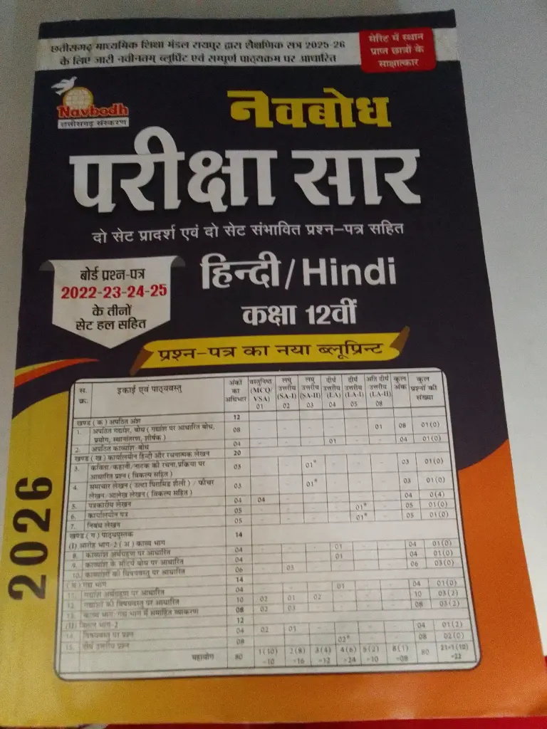 11 NAVBODH PARIKSHA SAAR HINDI MEDIUM CLASS 12TH (HINDI)