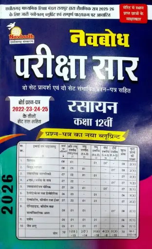 NAVBODH PARIKSHA SAAR CLASS 12TH CHEMISTRY HINDI MEDIUM