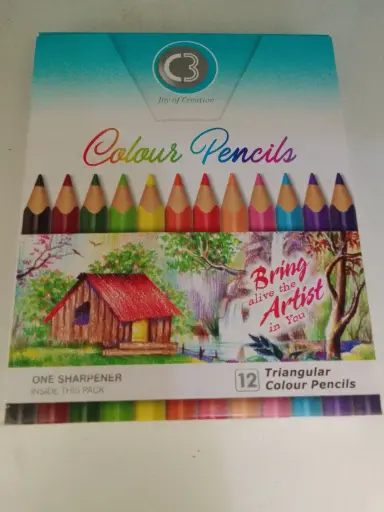 4 COLOUR PENCILS ONE SHARPENER IN SIDE 1SET 