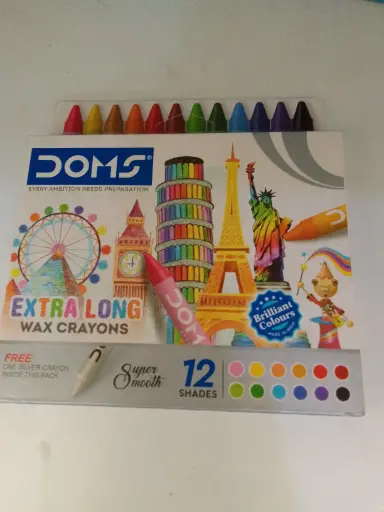 DOMS EXTRA LONGER WAX CRAYONS ( mom colour)
